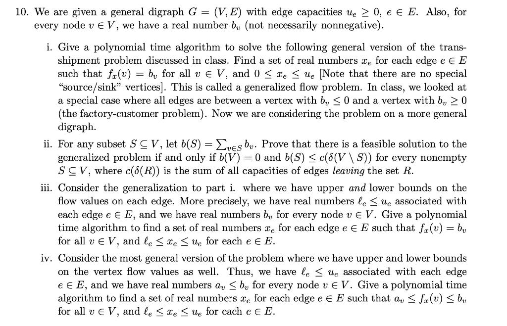10. We are given a general digraph G = (V, E) with | Chegg.com