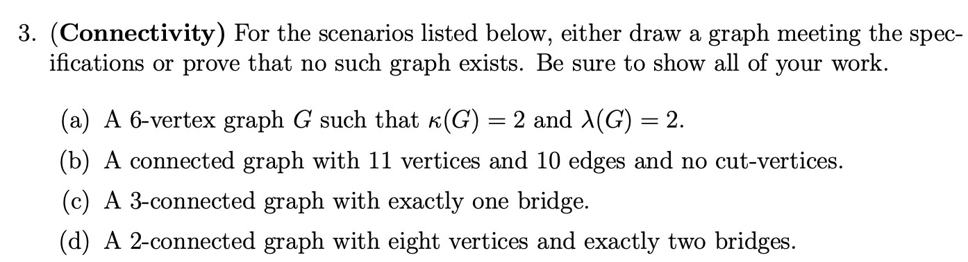 Solved Applied Graph Theory MATH HELP! Please read the | Chegg.com