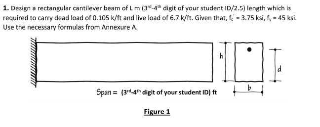 Solved 1. Design a rectangular cantilever beam of L m | Chegg.com
