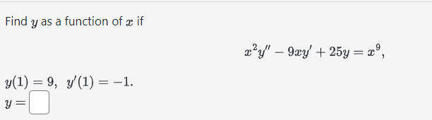 Solved Find Y ﻿as A Function Of X