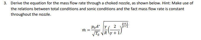 Solved 3. Derive the equation for the mass flow rate through | Chegg.com