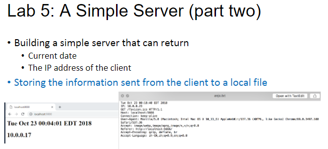 Lab 5: A Simple Server (part one) Building a simple | Chegg.com