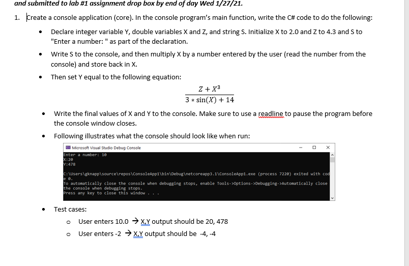 Solved and submitted to lab #1 assignment drop box by end of | Chegg.com