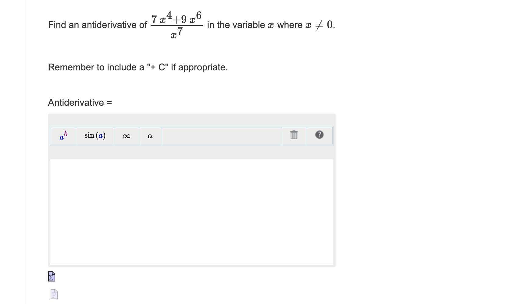 solved-find-an-antiderivative-of-x77x4-9x6-in-the-variable-x-chegg