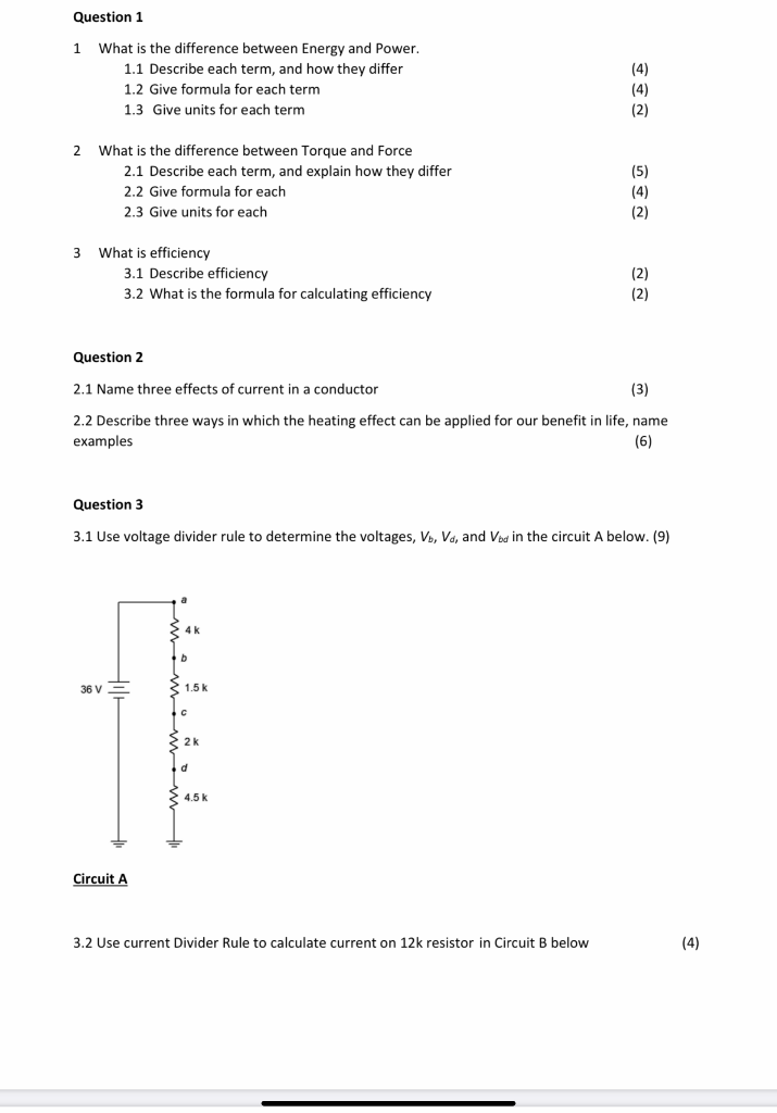 Solved Question 1 1 What Is The Difference Between Energy Chegg Com