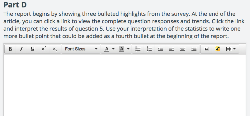 Solved Part B In The Section Describing The Survey Methods, | Chegg.com