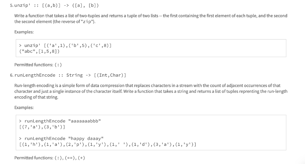 (Solved) : 5unzip B B Write Function Takes List Two Tuples Returns ...