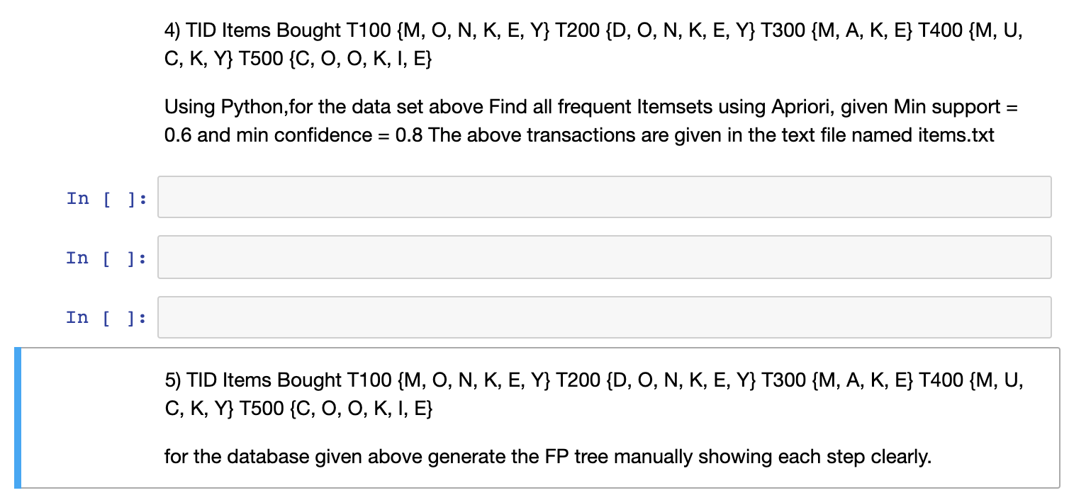 Solved 4 Tid Items Bought T100 M O N K E Y T0 Chegg Com