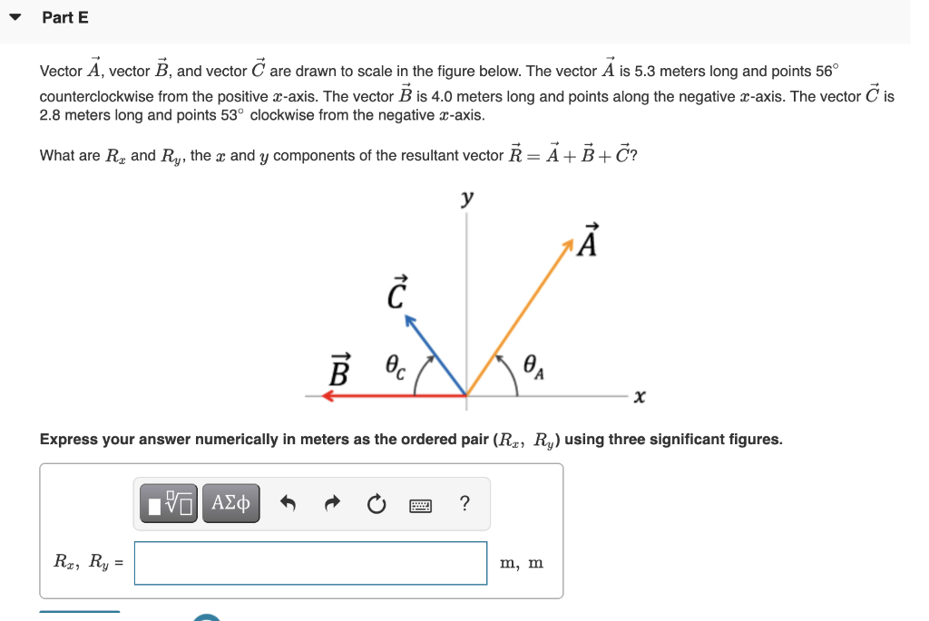 Solved V Part Vector A Vector B And Vector C Are Drawn Chegg Com