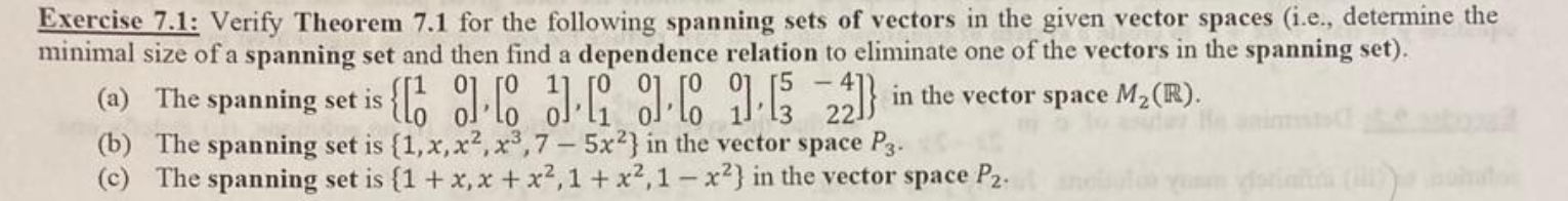 Solved Exercise 7.1: Verify Theorem 7.1 for the following | Chegg.com