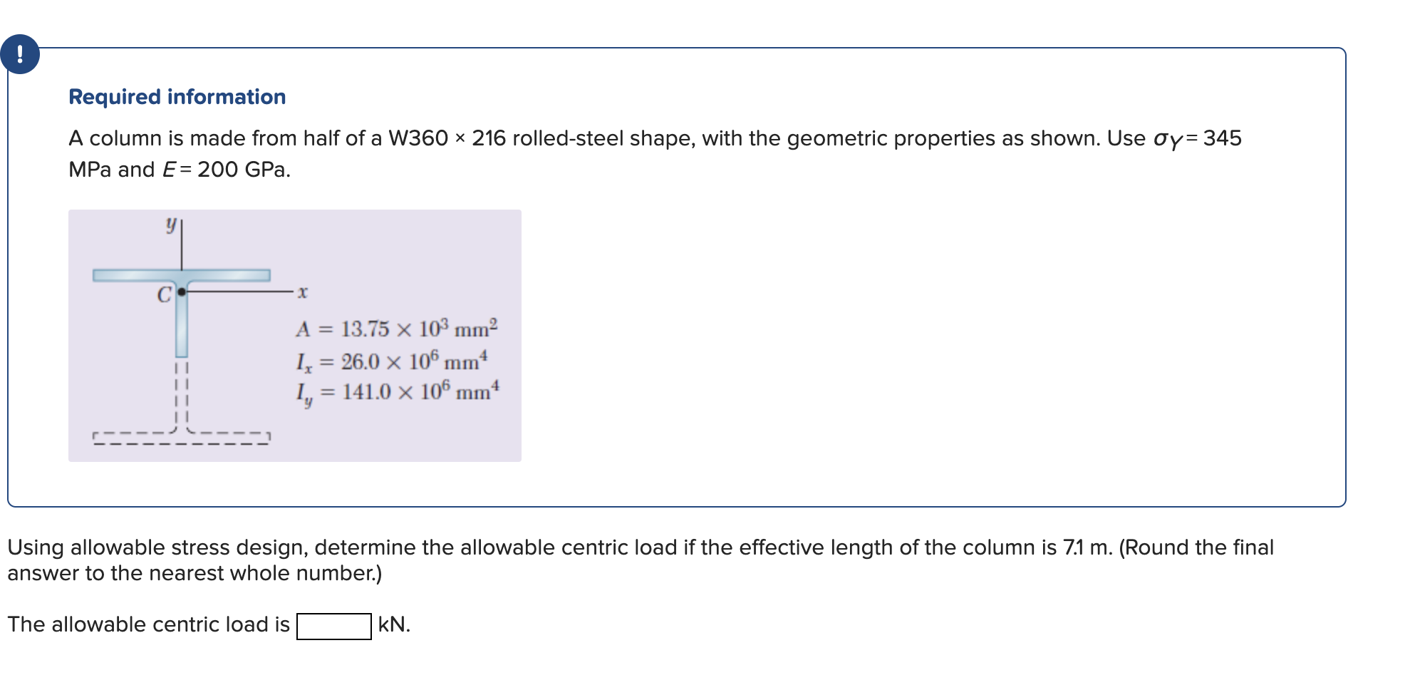 solved-a-column-is-made-from-half-of-a-w360-216-chegg