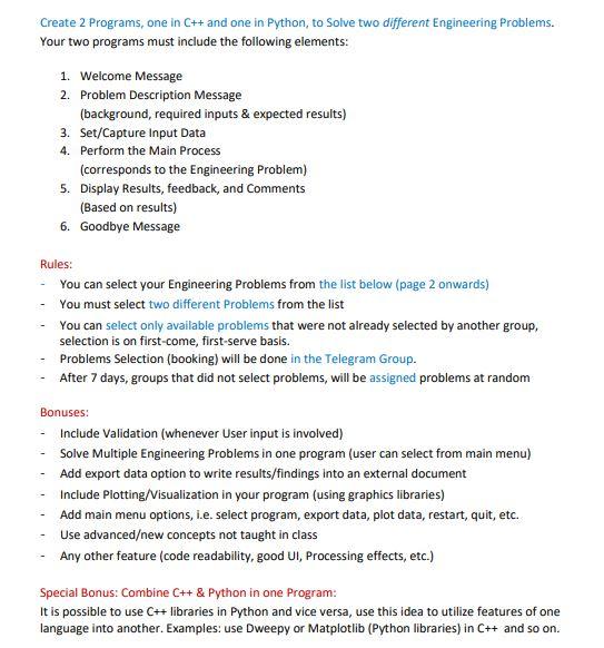 Solved Create 2 Programs, one in C++ and one in Python, to | Chegg.com