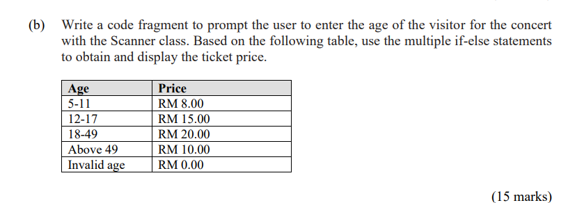 Solved Write a code fragment to prompt the user to enter the | Chegg.com