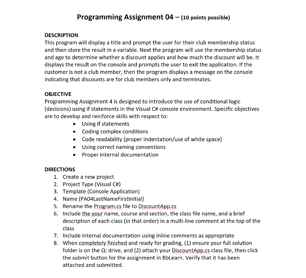 Solved Programming Assignment 04 - (10 Points Possible) | Chegg.com