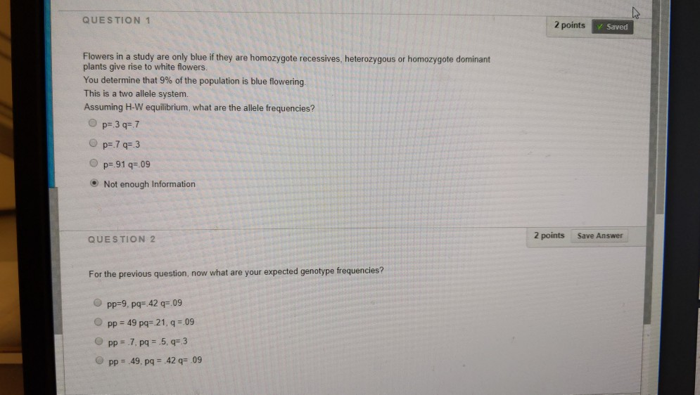 Solved QUESTION 1 2 points Saved Flowers in a study are only | Chegg.com