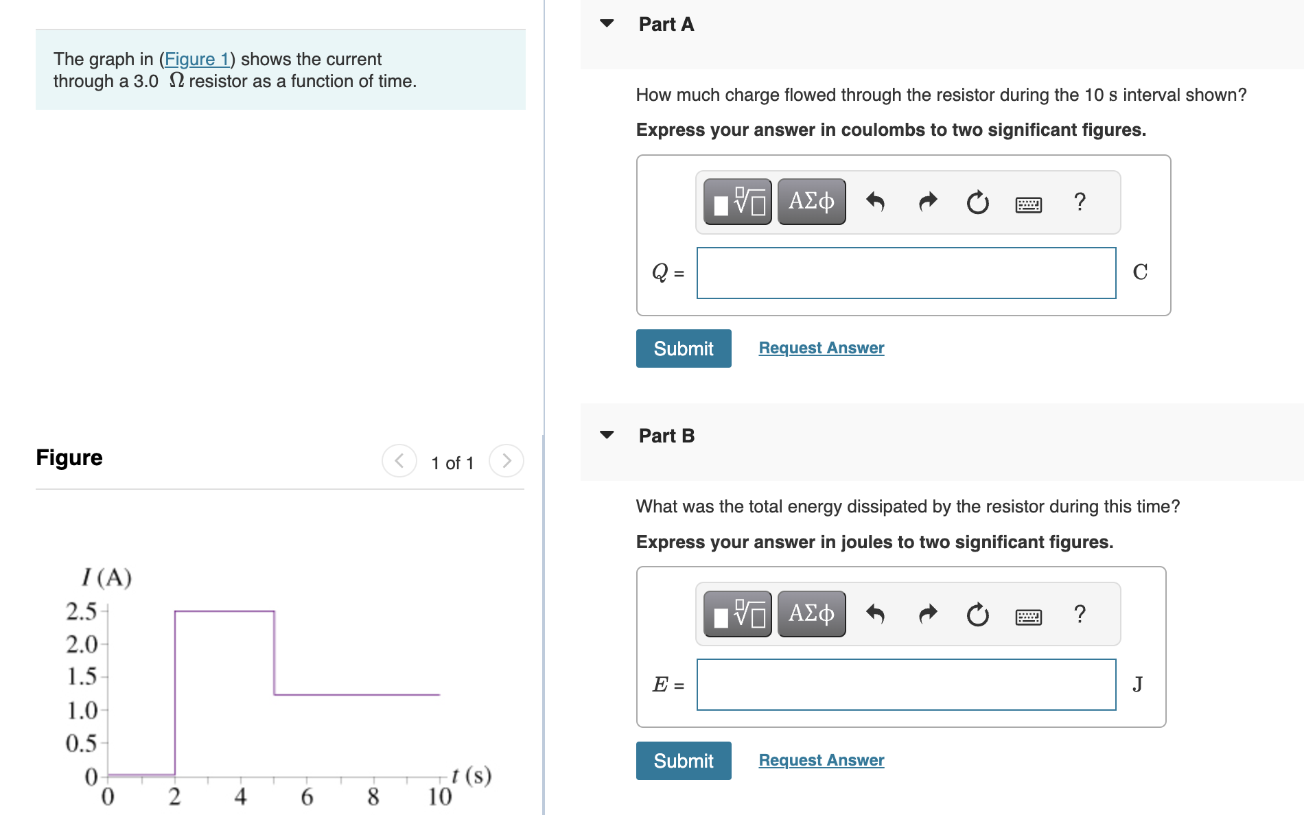 Solved The graph in (Figure 1) shows the current through a | Chegg.com