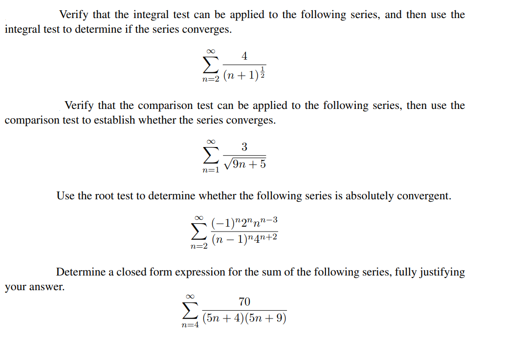 Solved Verify that the integral test can be applied to the | Chegg.com