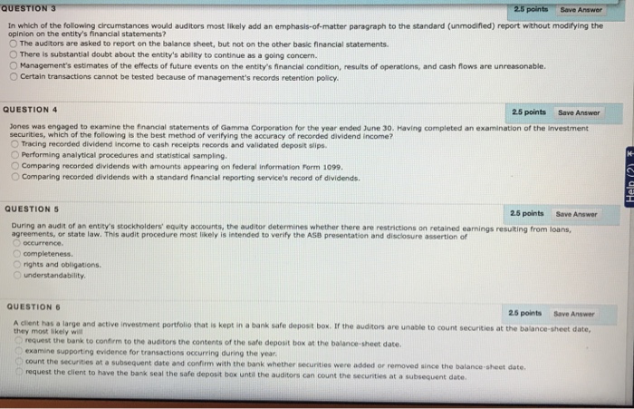 Solved QUESTION 3 2.5 points Save Answer In which of the | Chegg.com