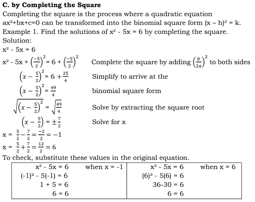 simplifying square roots cheat sheet