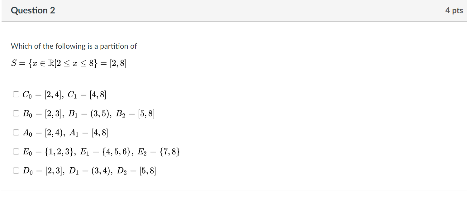 Solved Question 2 4 Pts Which Of The Following Is A Parti Chegg Com