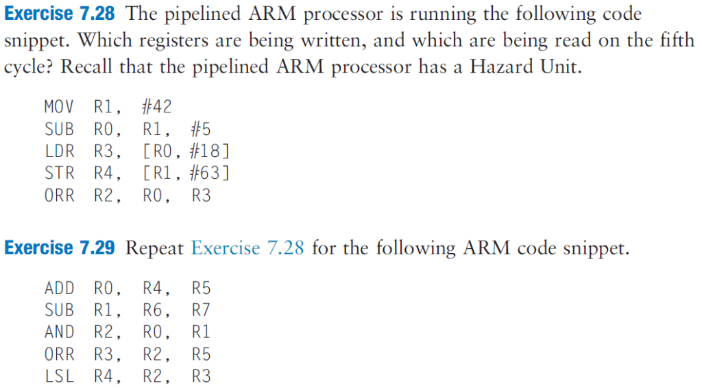 (Solved) Exercise 728 Pipelined Arm Processor Running Following Code