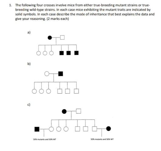 Solved The following four crosses involve mice from | Chegg.com