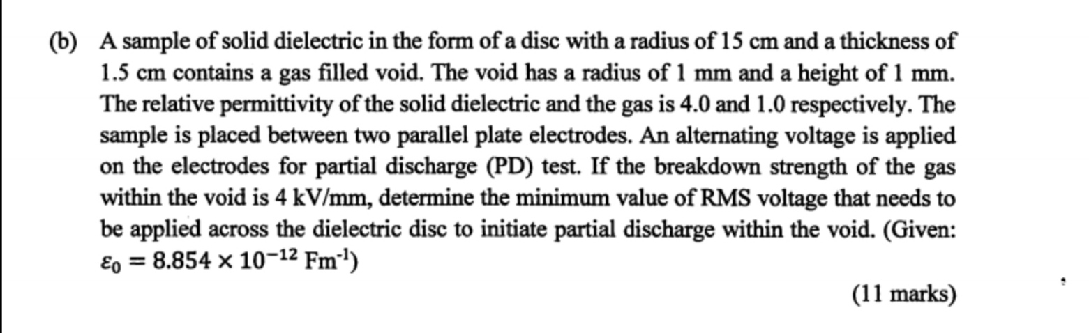 Solved (b) A sample of solid dielectric in the form of a | Chegg.com