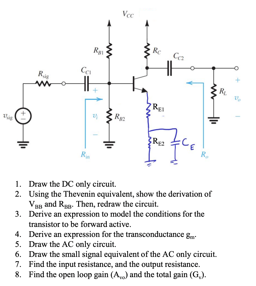Solved 1. Draw the DC only circuit. 2. Using the Thevenin | Chegg.com