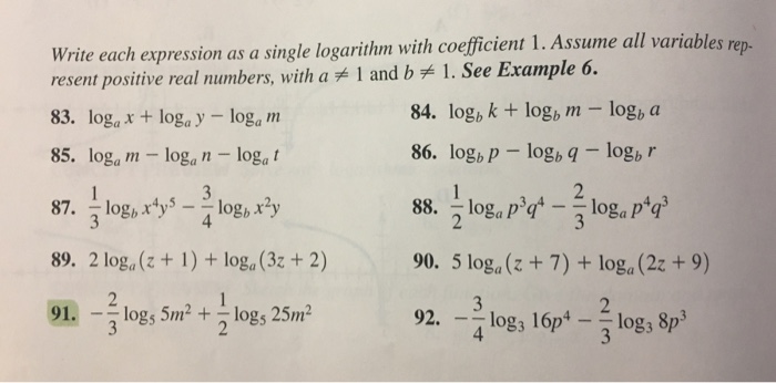 Solved Write each expression as a single logarithm with | Chegg.com