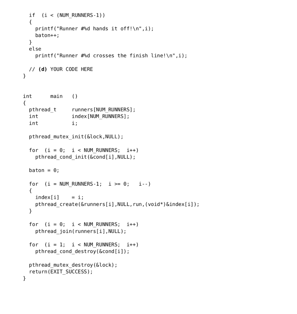 4. Threads The program below uses threads to simulate | Chegg.com