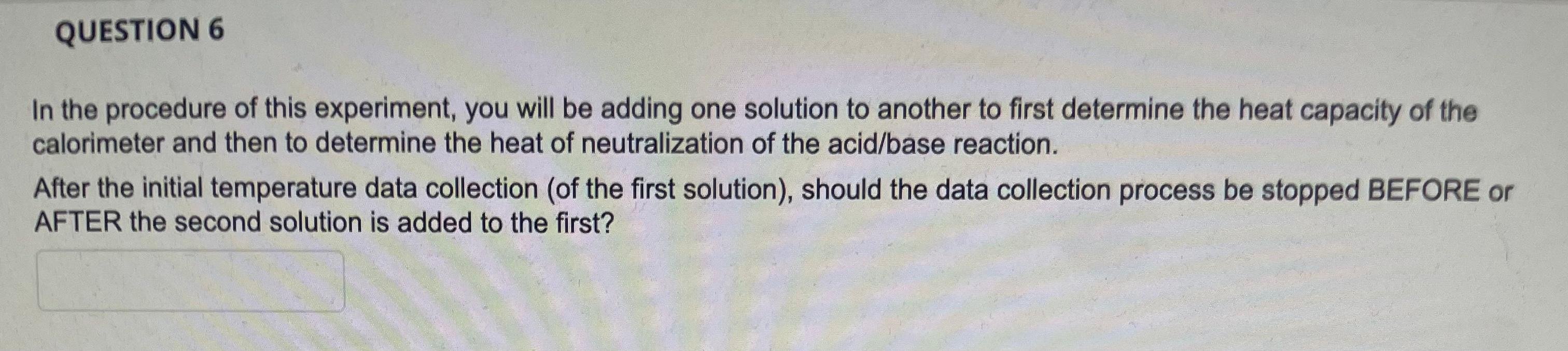 Solved In the procedure of this experiment, you will be | Chegg.com