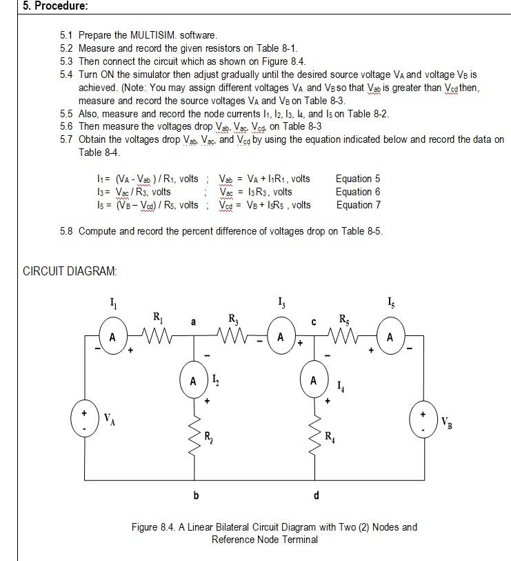 Solved 5. Procedure: 5.1 Prepare the MULTISIM. software. 5.2 | Chegg.com