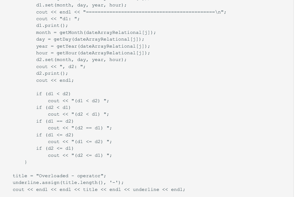 Solved 2. Driver for the Date class (in main function) For | Chegg.com