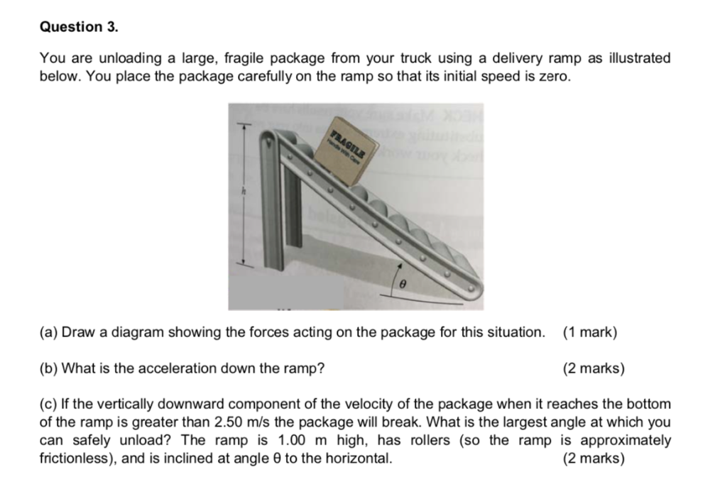 Package Ramping Solved You are unloading a large, fragile package from your | Chegg.com