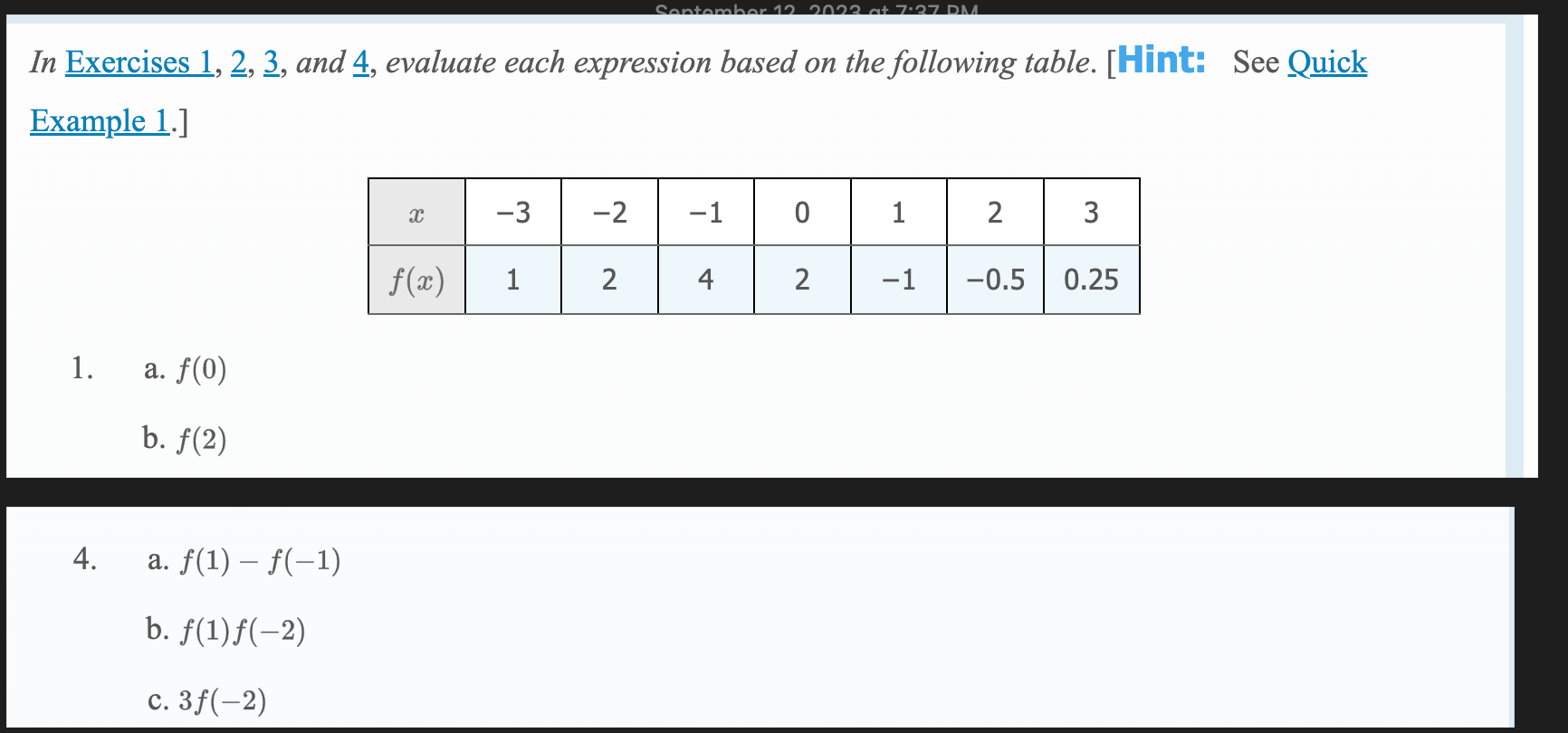 Solved In Exercises 1, 2,3, and 4, evaluate each expression | Chegg.com