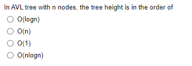 Solved Because both AVL and binary search tree's performance | Chegg.com