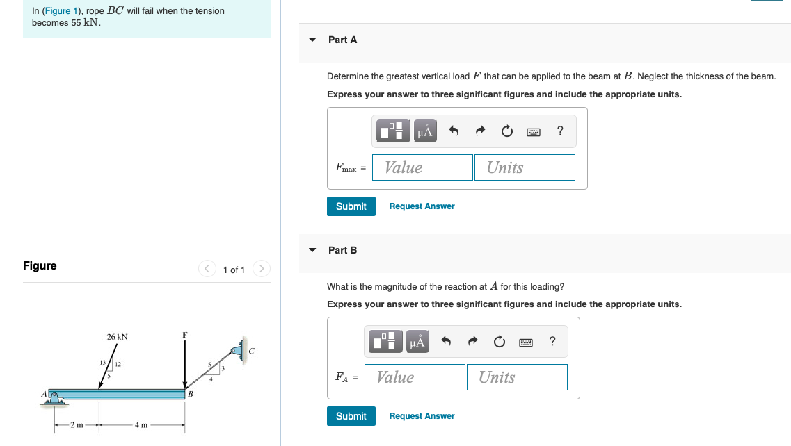 Solved In Figure 1, rope BC will fail when the tension | Chegg.com