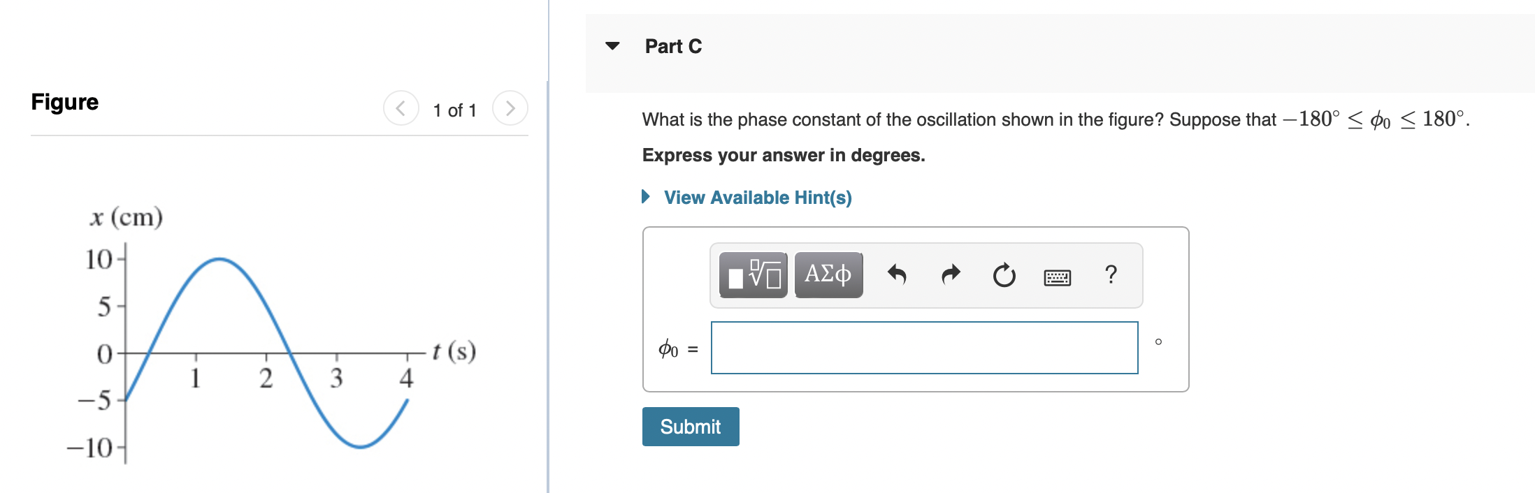 Solved What is the amplitude of the oscillation shown in