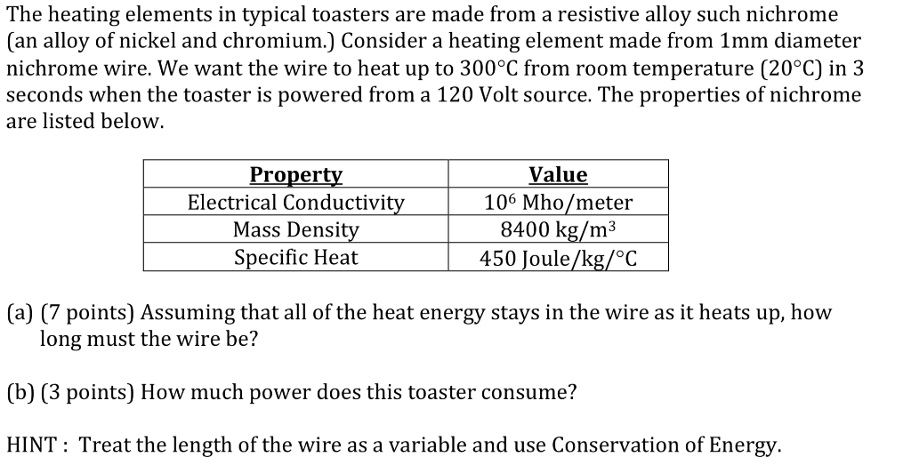 The heating elements in typical toasters are made