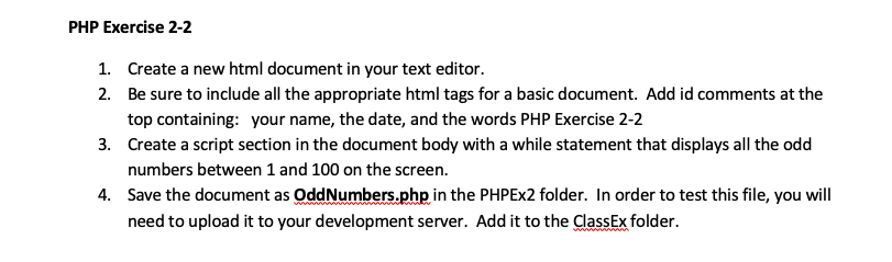 Solved PHP Exercise 2-2 Create a new html document in your | Chegg.com