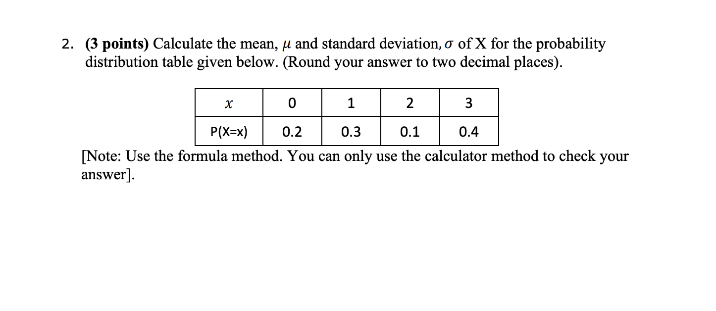 standard deviation table calculator