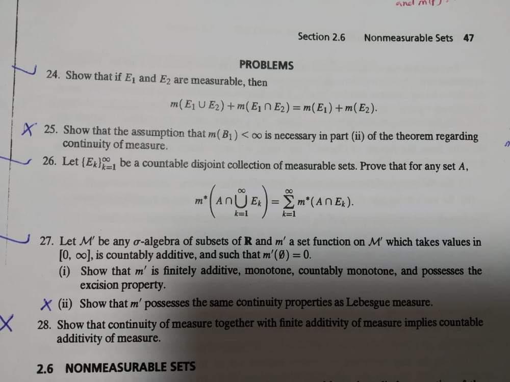 Solved Na Ml Section 2 6 Nonmeasurable Sets 47 Problems 2 Chegg Com