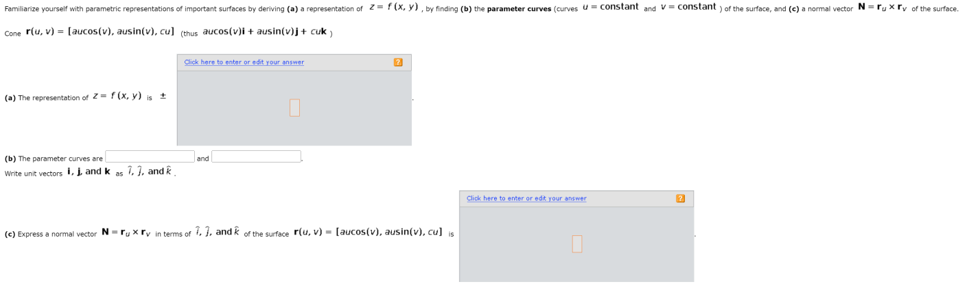 Solved Familiarize Yourself With Parametric Representations Chegg Com