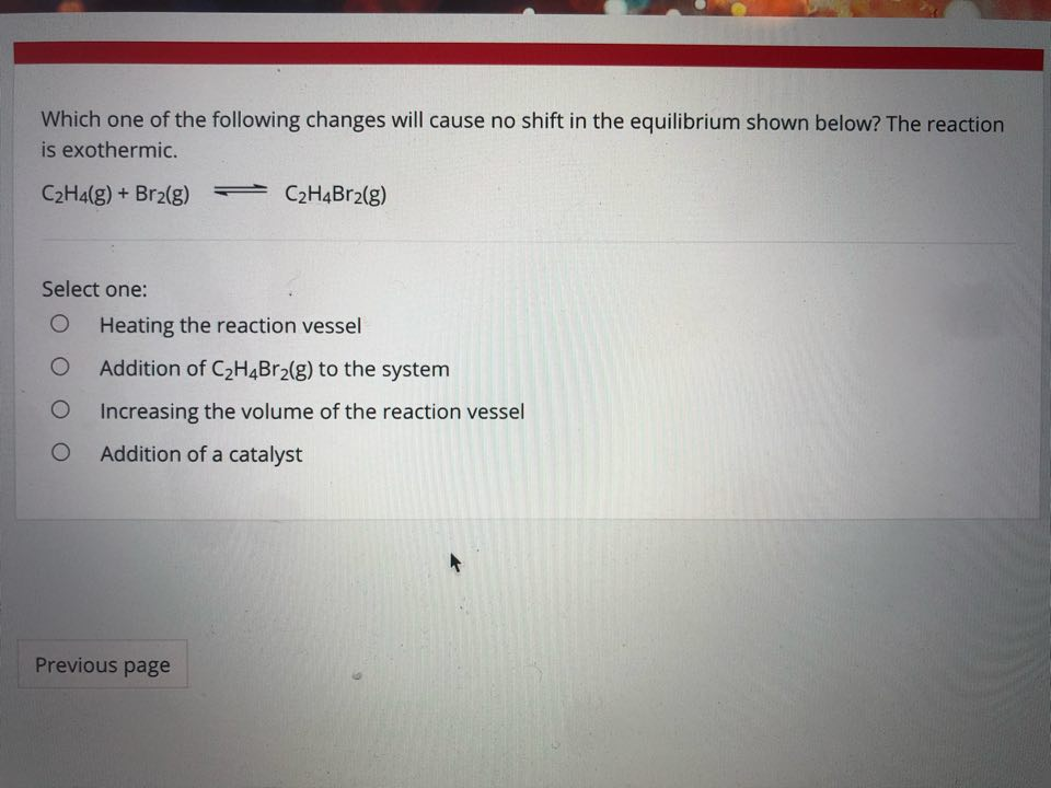 Solved Which one of the following changes will cause no | Chegg.com