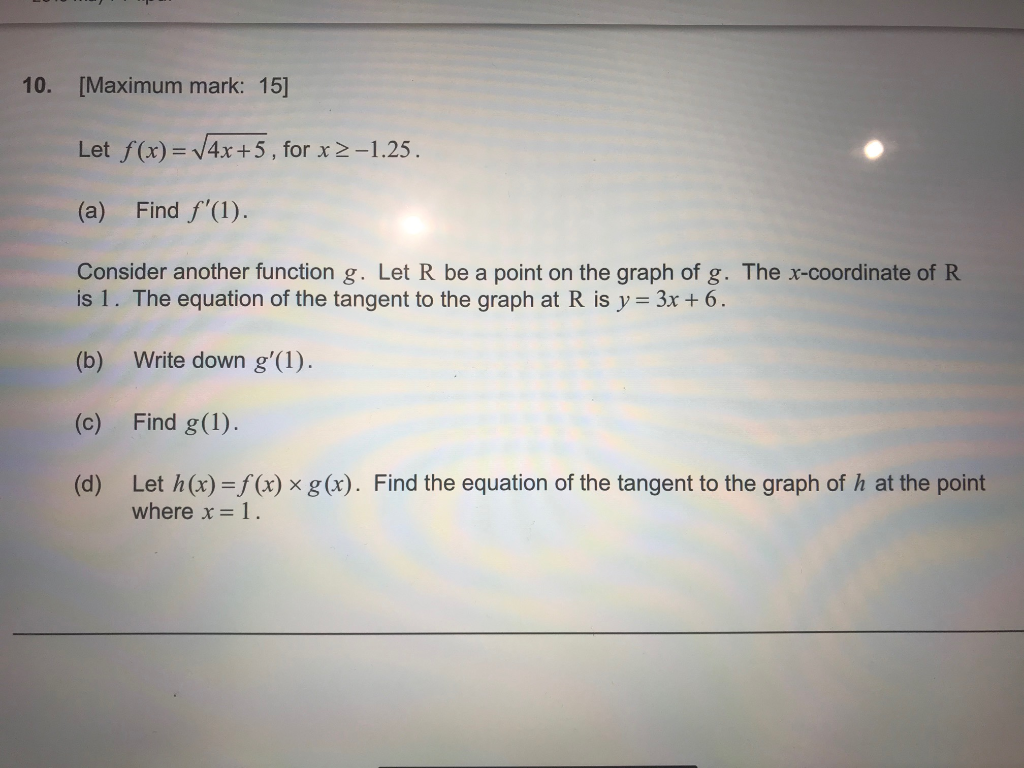 Solved 10 Maximum Mark 15 Let F X 14x 5 For X 2 Chegg Com