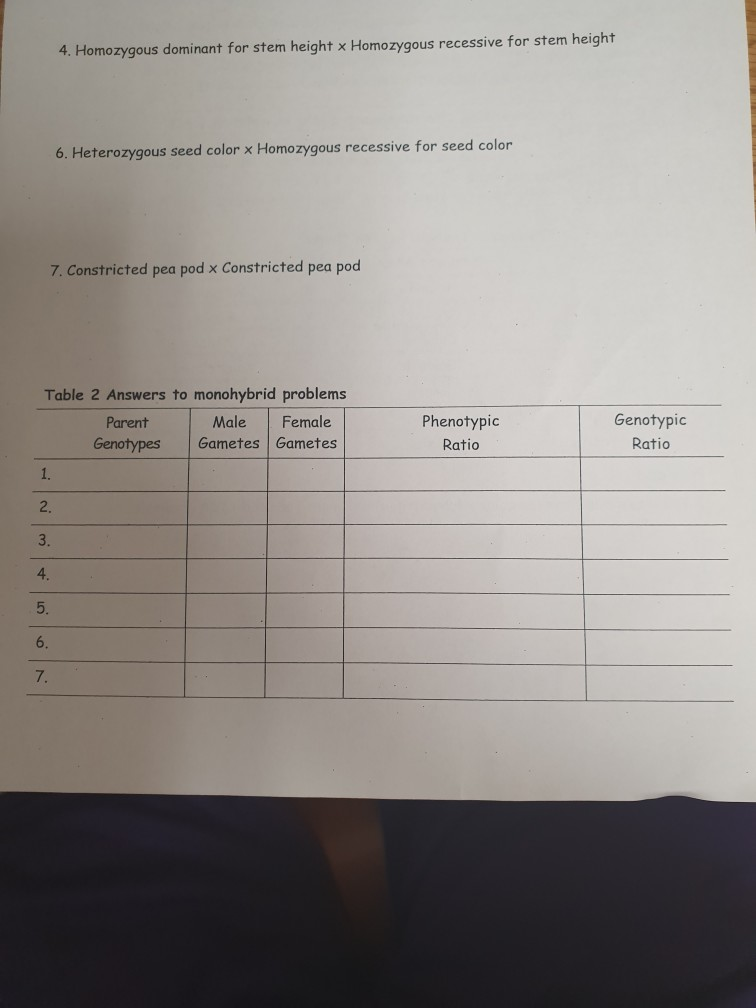 4 Homozygous Dominant For Stem Height X Homozygous Chegg 