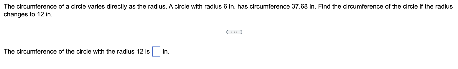 the circumference of a circle varies directly as the diameter d