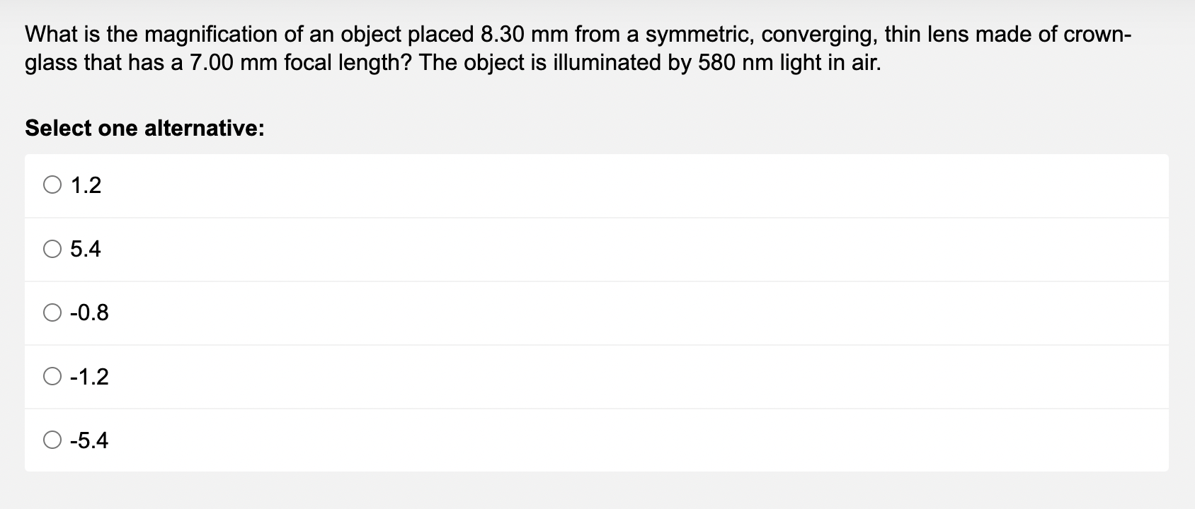 Solved What is the magnification of an object placed 8.30 mm | Chegg.com