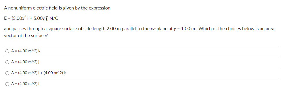 Solved A Nonuniform Electric Field Is Given By The 5402