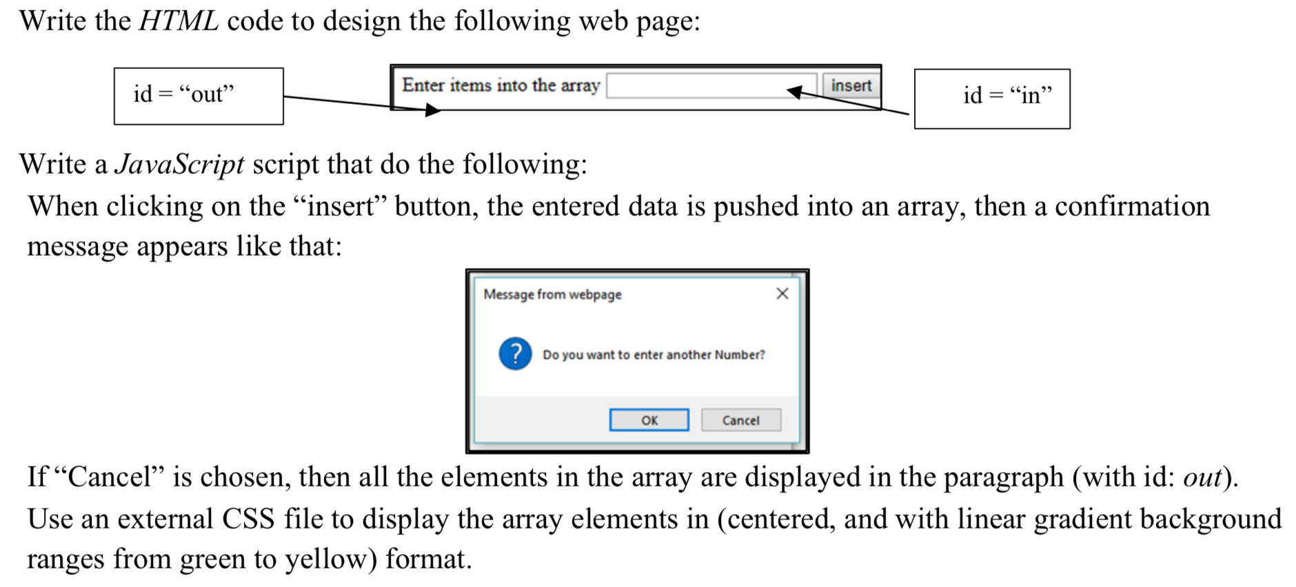 Solved Write the HTML code to design the following web page: | Chegg.com